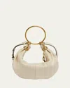 Chloé Bracelet Bag Mini In Shiny Grained Calfskin In Vegetal Beige