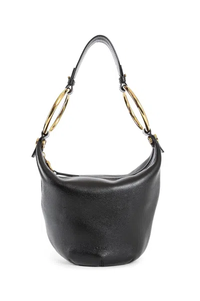 Chloé Bracelet Bag Small In Pelle Martellata In Black