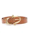 Chloé Brown Solid Buckle Belt In Brown