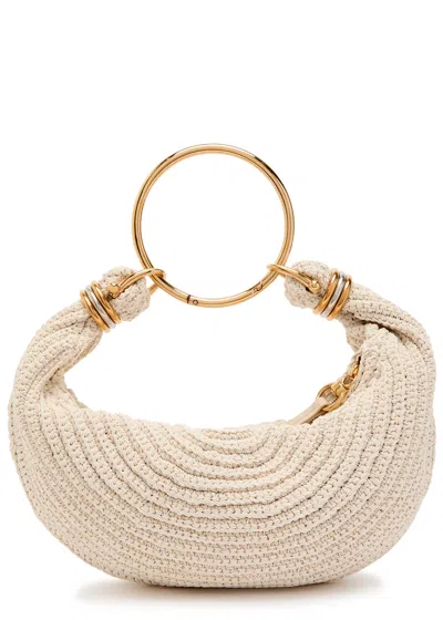 Chloé Chloe Bracelet Crochet Top Handle Bag In White