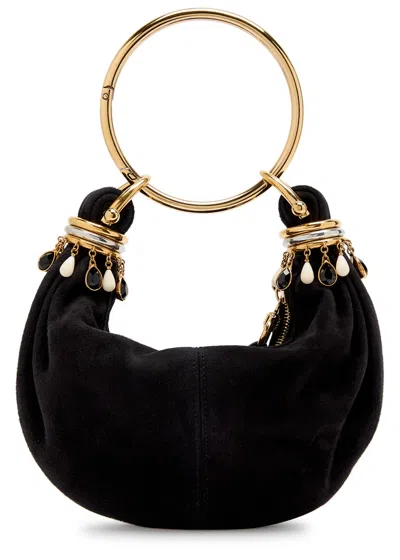 Chloé Chloe Bracelet Embellished Suede Top Handle Bag