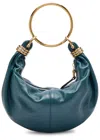 Chloé Chloe Bracelet Grained Leather Top Handle Bag In Blue
