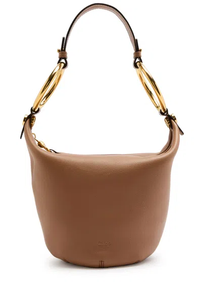 Chloé Chloe Bracelet Grained-leather Top Handle Bag In Brown