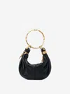 Chloé Bracelet Embellished Textured-leather Tote In Black