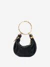 Chloé Bracelet Embellished Textured-leather Tote In Black