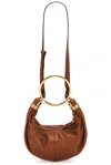 Chloé Small Bracelet Leather Hobo Bag In Clay Brown