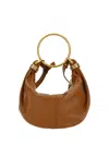 Chloé Small Bracelet Leather Hobo Bag In Clay Brown