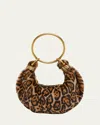 Chloé Bracelet Hobo Bag In Leopard-print Shearling