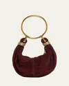Chloé Bracelet Hobo Bag In Suede In Bracelet Bag In Suede Calfskin