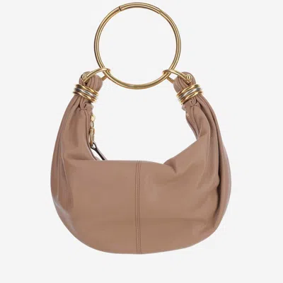 Chloé Bracelet Hobo Bag Small Leather In Brown