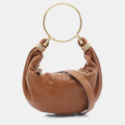 Pre-owned Chloé Bracelet Hobo Small Brown Leather Shoulder Bag
