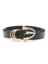 Chloé Black Embellished Solid Belt In Black