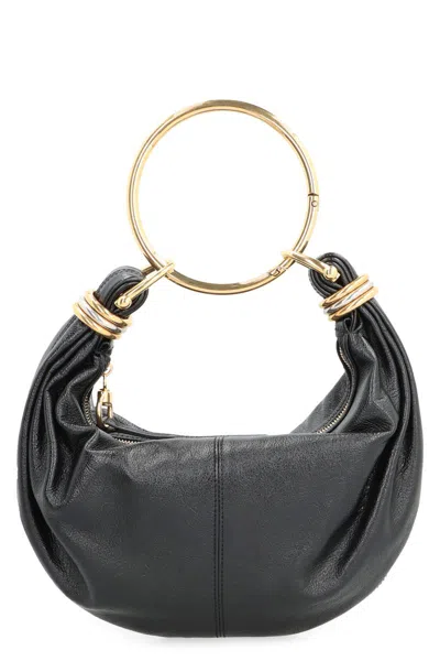 Chloé Bracelet Leather Hobo-bag In Black