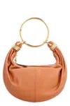 Chloé Brarcelet Mini Top-handle Bag In Grained Leather In Brown