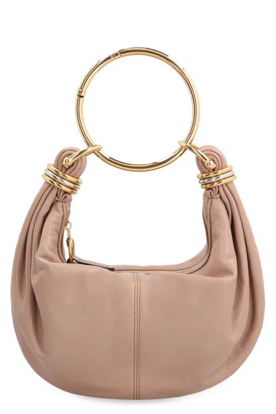 Chloé Grain Leather Small Bracelet Hobo Bag In Brown