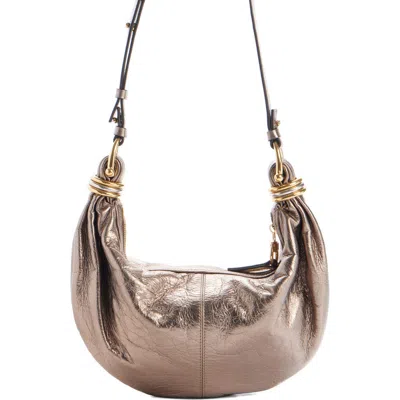 Chloé Bracelet Leather Hobo Bag In Shiny Grey