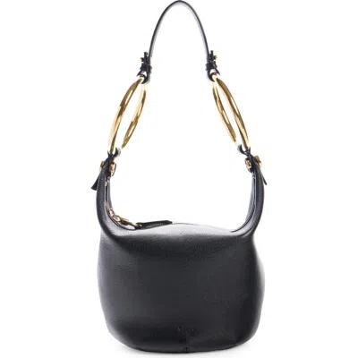 Chloé Bracelet Zip Shoulder Bag In Grained Buffalo Leather In Black