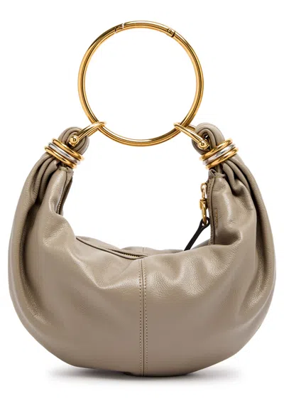 Chloé Chloe Bracelet Leather Top Handle Bag In Dark Grey