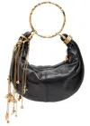 Chloé Chloe Bracelet Loop Chain Leather Top Handle Bag In Black
