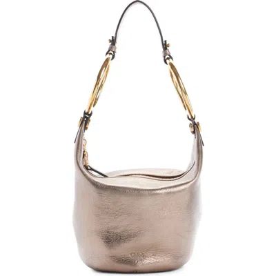 Chloé Petit Sac Porté Épaule Bracelet Bag En Cuir Métallisé Femme Gris Taille Onesize 100% Cuir De Veau In 074 Shiny Grey