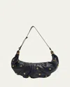 Chloé Bracelet Mini Studded Shoulder Bag In Grained Calfskin In Black