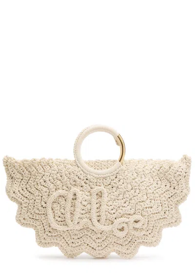 Chloé Womens Bracelet Paravent Crochet Top-handle Bag Deep Ivory