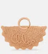 Chloé Bracelet Paravent Small Crochet Tote Bag In Pink