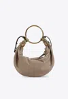 Chloé Women Small Bracelet Hobo Bag In Grained Leather In Brown