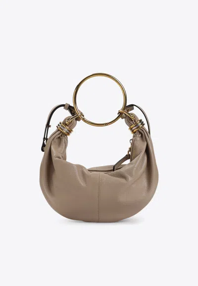 Chloé Chloè Bracelet Hobo Bag Small Leather In Brown