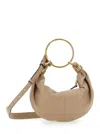 Chloé 'bracelet Small' Brown Hobo Handbag In Hammered Leather Woman In Brown