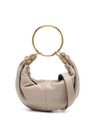 Chloé Bracelet Small Leather Handbag In Grey