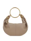 Chloé Small Bracelet Hobo Bag In Grained Leather In Brown