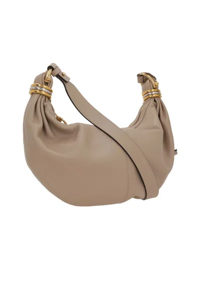 Chloé Bracelet Small Leather Hobo Bag In Brown