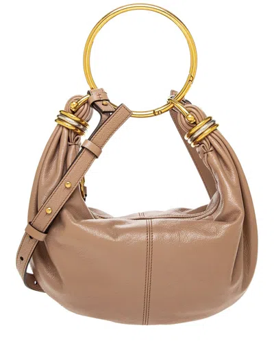 Chloé Chloe Bracelet Small Leather Hobo Bag In Purple