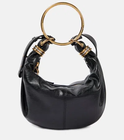 Chloé Bracelet Small Leather Shoulder Bag In Black