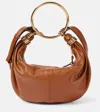 Chloé Bracelet Bag Mini In Shiny Grained Calfskin In Brown