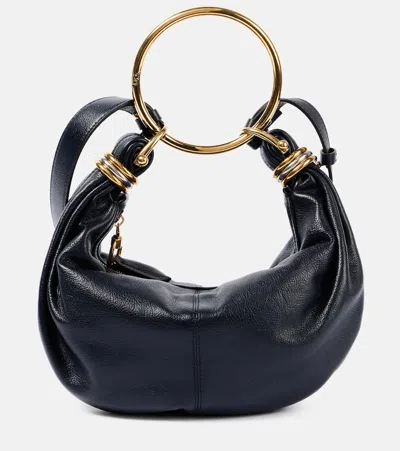 Chloé Bracelet Small Leather Shoulder Bag In Black