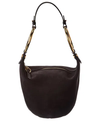 Chloé Bracelet Small Suede & Leather Hobo Bag In Black