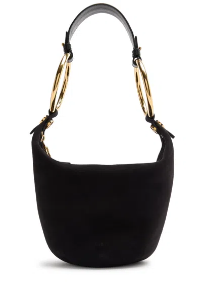 Chloé Chloe Bracelet Small Suede Shoulder Bag In Black