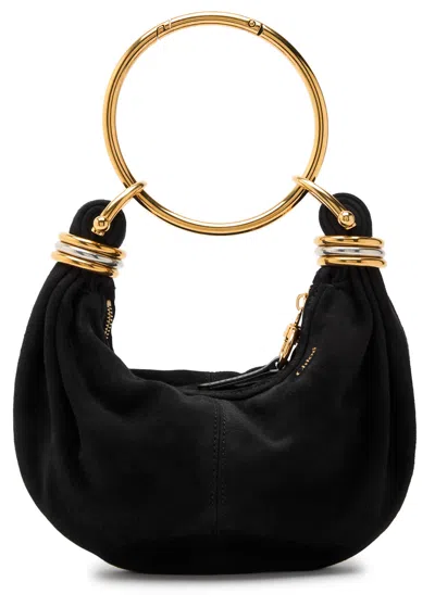 Chloé Chloe Bracelet Suede Top Handle Bag In Black