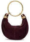 Chloé Womens Deep Violine Bracelet Hobo Mini Suede Top-handle-bag In Burgundy