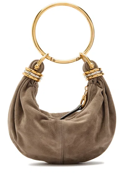 Chloé Chloe Bracelet Suede Top Handle Bag In Gray
