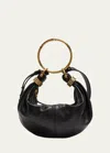 Chloé Bracelet Bag Mini In Shiny Grained Calfskin In Black