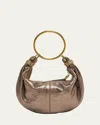 Chloé Bracelet Top-handle Bag In Metallic Calfskin In Shiny Grey