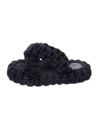 Pre-owned Chloé Braided Accents Slides In Black