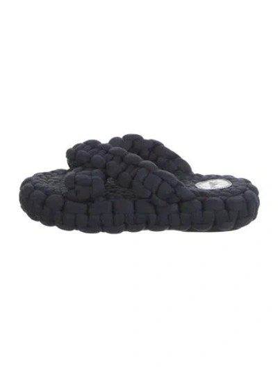 Pre-owned Chloé Braided Accents Slides In Blue
