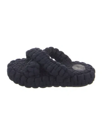 Pre-owned Chloé Braided Accents Slides In Blue
