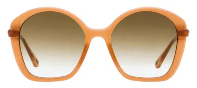 Chloé Braided-detail Oversized Sunglasses In Orange