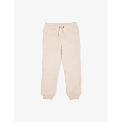 Chloé Kids' Brand-embroidery Straight-leg Cotton-jersey Jogging Bottoms 4-14 In Pink