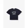 Chloé Logo-embroidered T-shirt In Navy